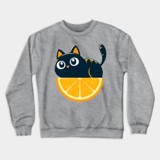 Cute Black Cat Lover Orange Day Funny Women Men Kids Crewneck Sweatshirt